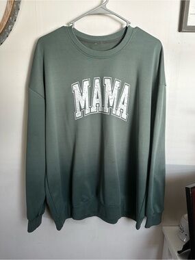 Unbranded Green 'MAMA' Crewneck Sweatshirt X/Large